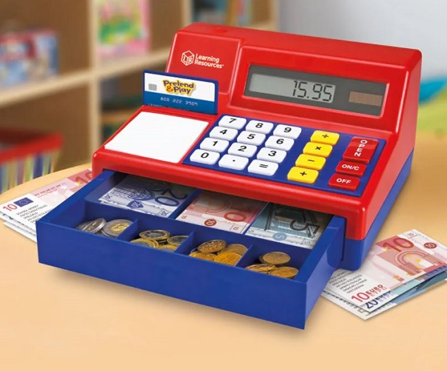 Cash register with calculator and Euros