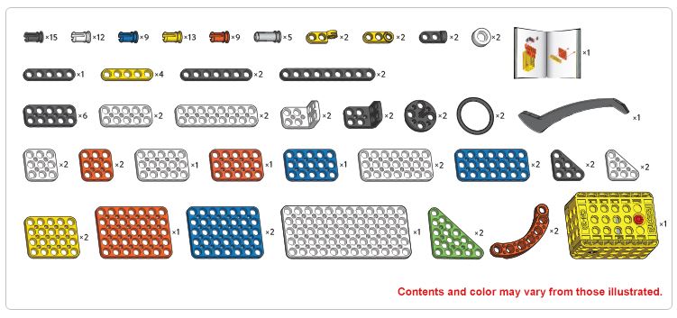 Contents of the ROBOTIS Play 600 PETs kit