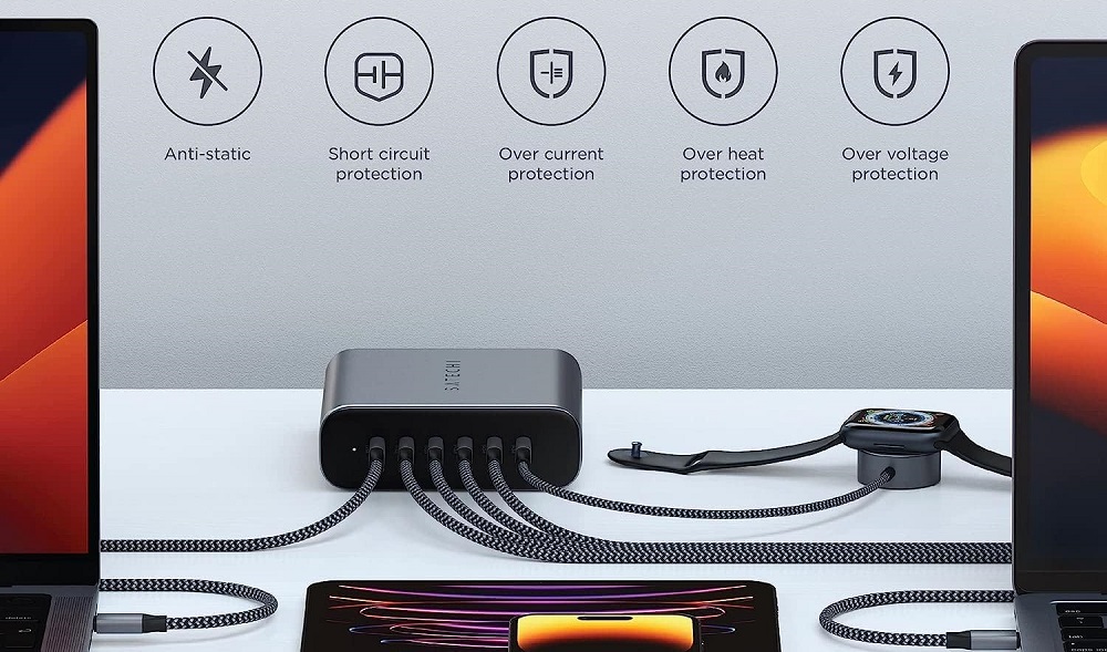 Satechi Chargeur 200W USB-C 6-port PD GaN