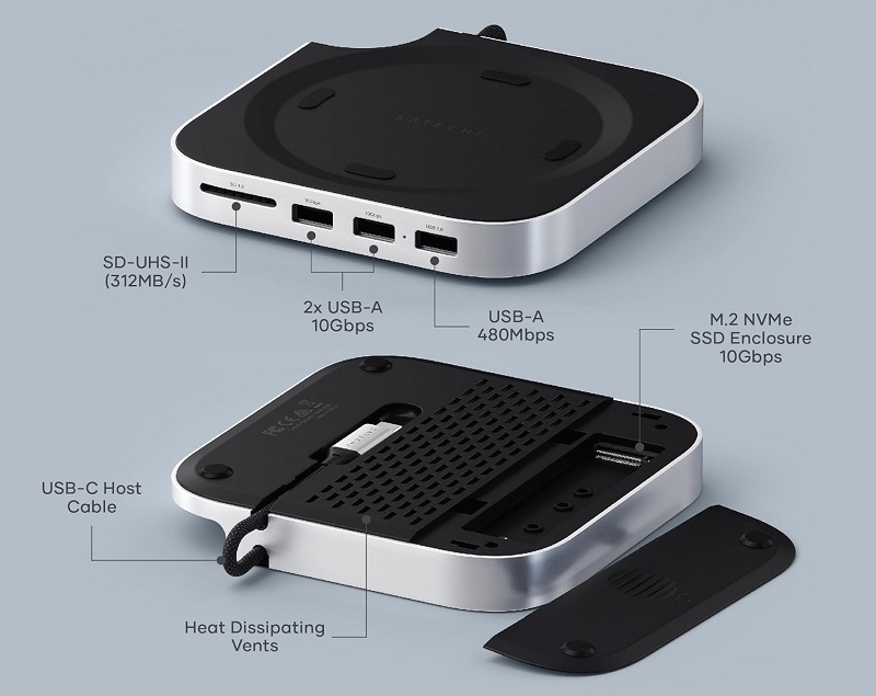 Support et Hub pour Mac Mini M4 Satechi