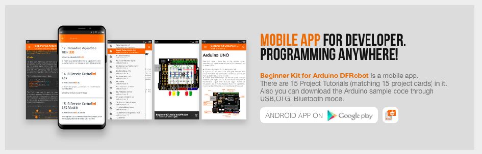 Starter kit Arduino DFRobot mobile application