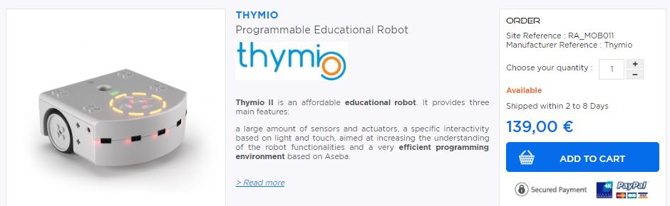 Buy Thymio 2 on Robot Advance - Educational robot