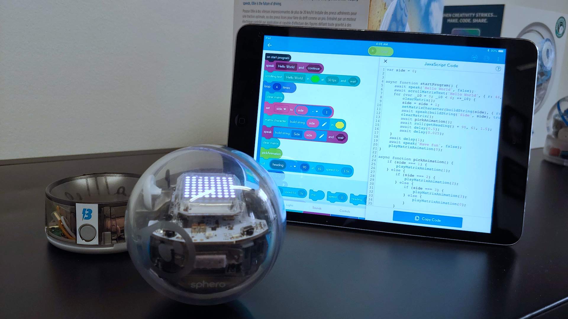 Sphero: educational toy robot for school and home