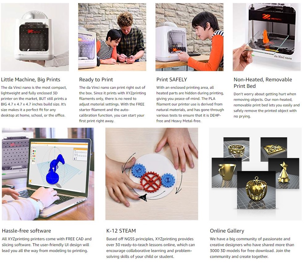 Da Vinci Nano Portable 3d Printer By Xyz Printing
