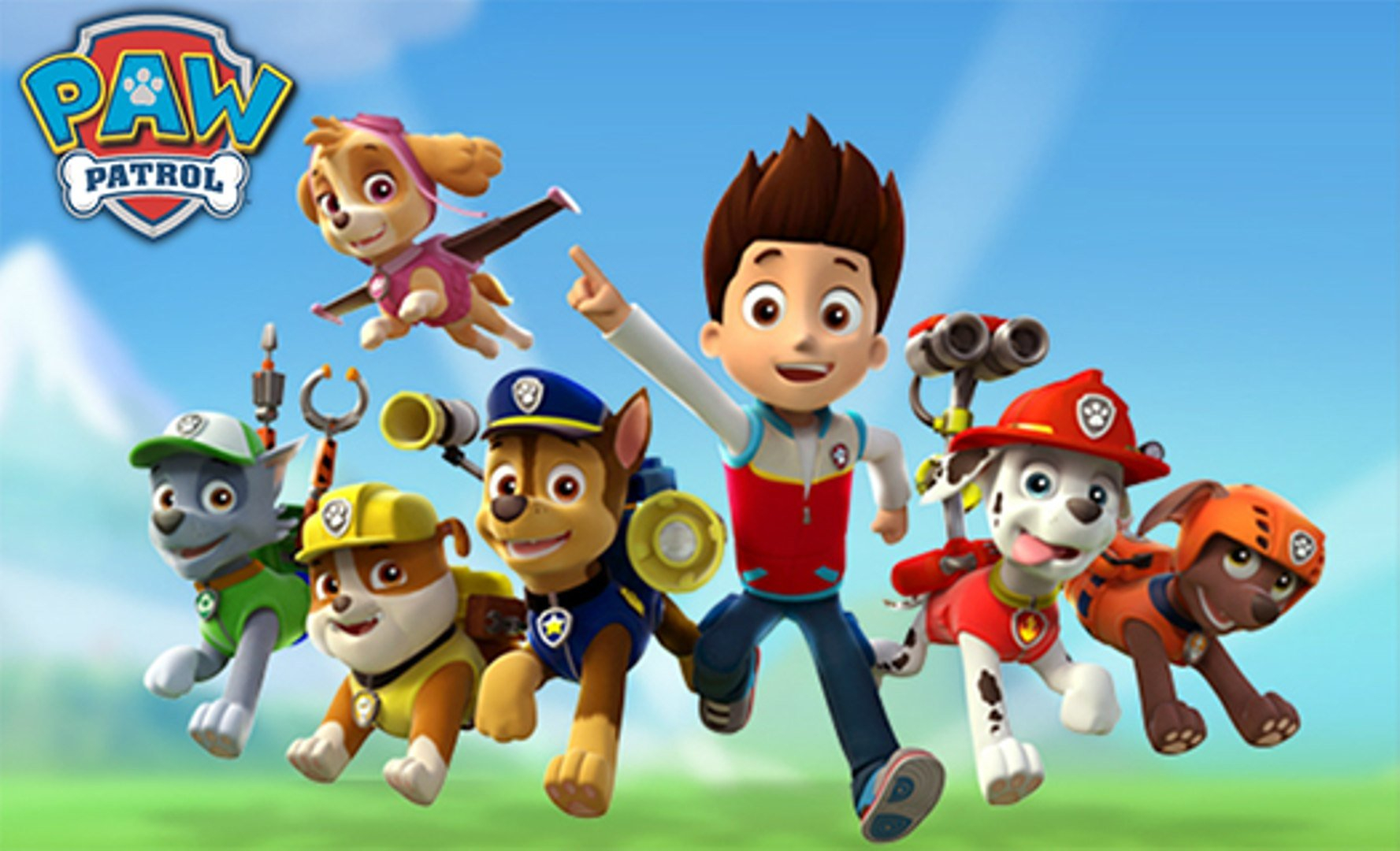Paw Patrol Mini Figures Set of 6 - Rocky, Zuma, Skye, Rubble, Marshall & Chase