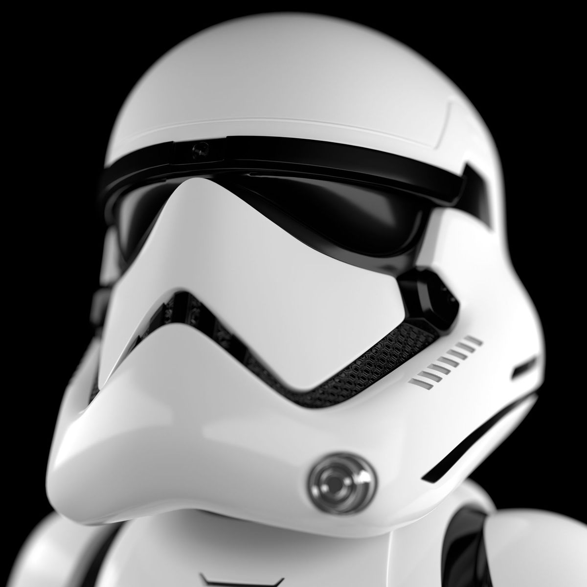 visage du robot jouet stormtrooper