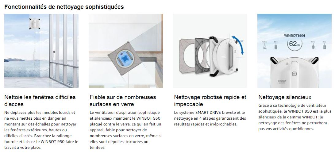 Performances Winbot 950 d'Ecovacs