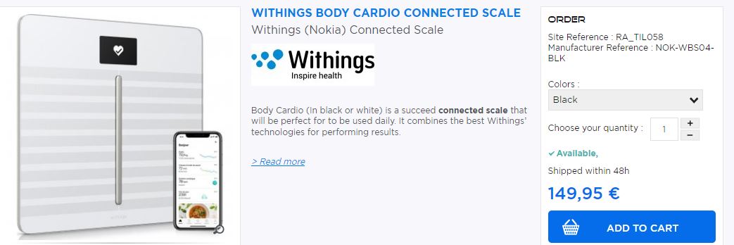 Withings - Body Cardio Smart Scale - Black